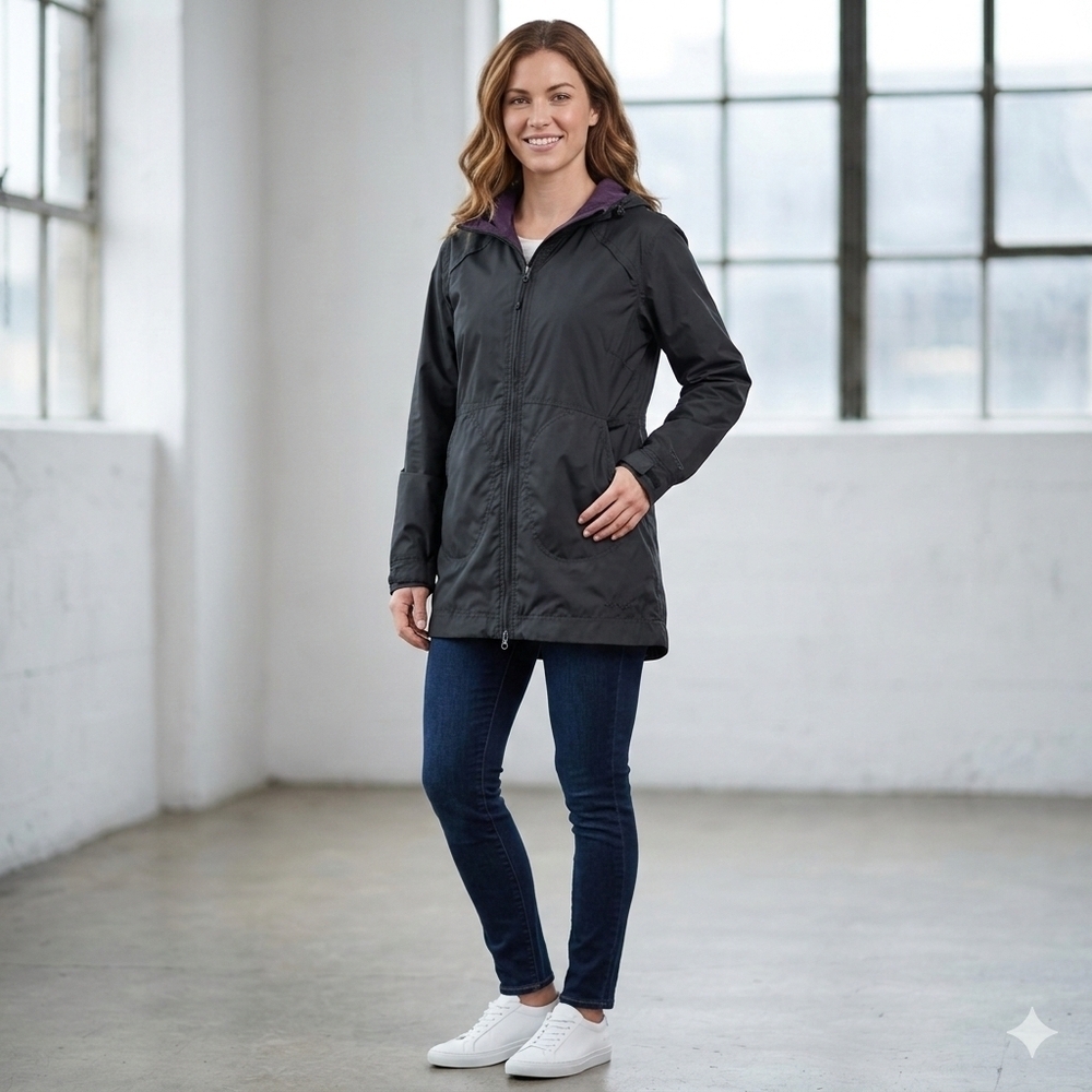 Columbia Women's Packable Jacket In Dark Grey Size Small